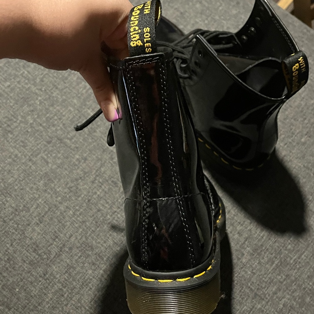 Doc Martens Black Patent Leather Boots With Bouncing Soles - Picture 5 of 6